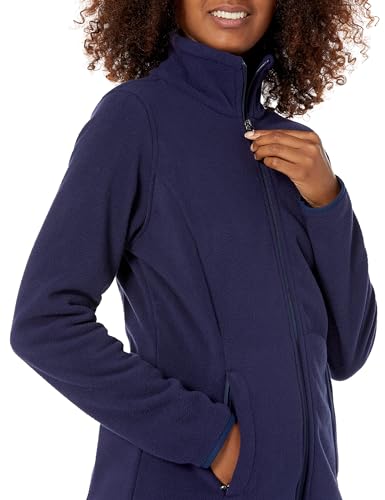 Women's Polar Fleece Full-Zip Jacket, Navy 3X