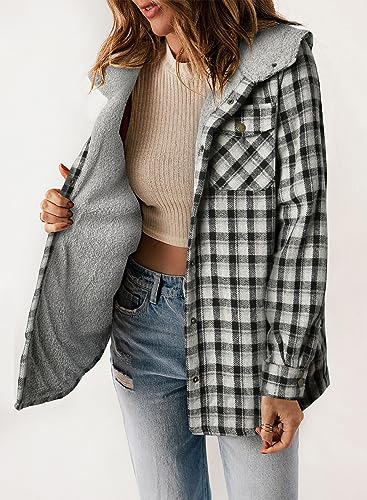 Plaid Sherpa Jacket with Pockets for Women