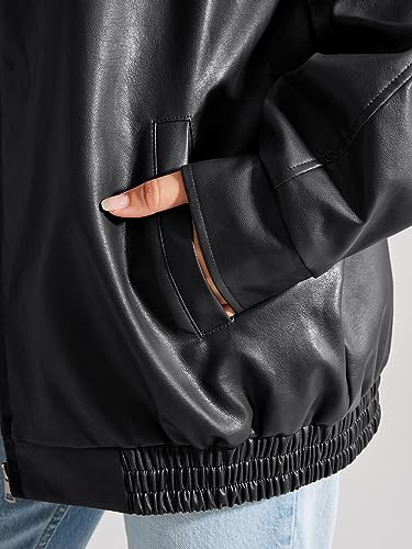 Trendy Plus Size Women's Oversized Leather Jacket