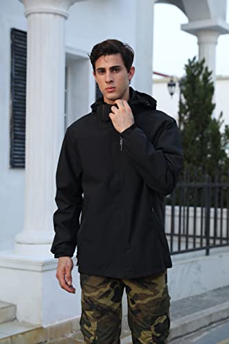 Men's Lightweight Waterproof Rain Jacket with Hood