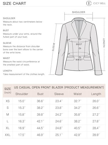 Cicy Bell Women's Open Front Casual Blazer