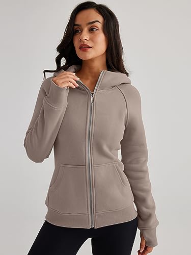 Trendy Oversized Fleece Zip Up Hoodie for Women