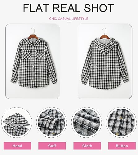 Plaid Sherpa Jacket with Pockets for Women