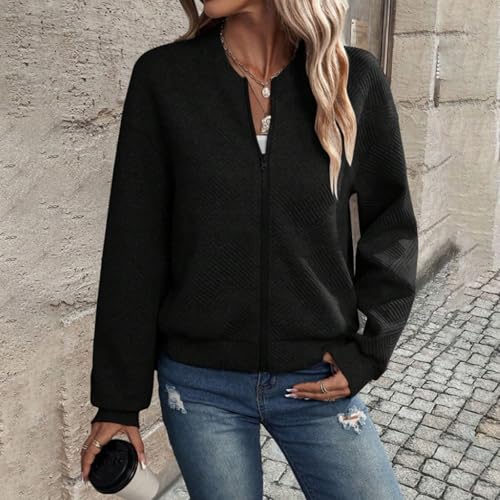 Lightweight Women’s Zip-Up Fleece Bomber Jacket
