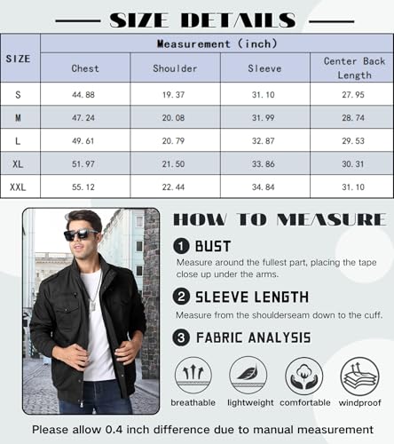Men's Tactical Black Utility Winter Windbreaker Jacket
