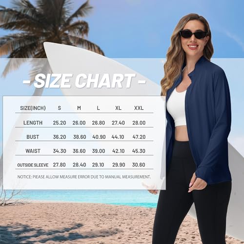 TACVASEN Women's Lightweight UV Protection Athletic Jacket