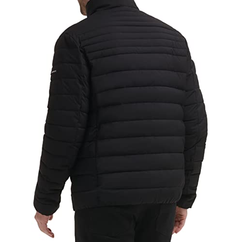 Calvin Klein Men's Classic Packable Down Jacket, Black Stretch, Large