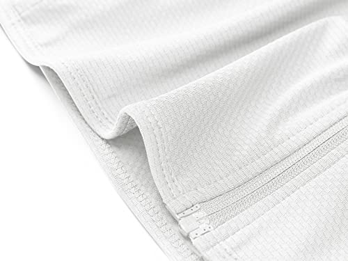 MAGCOMSEN Women's Lightweight Full Zip Jacket - White