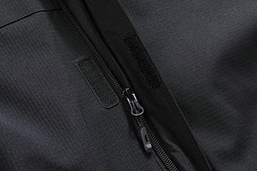 Men's Waterproof Hooded Rain Jacket - Black, XL