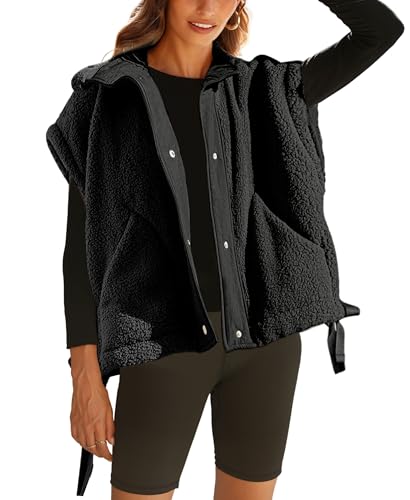Women's Oversized Fuzzy Fleece Sherpa Vest