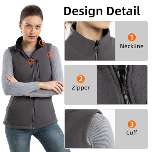 Women's Reversible Fleece Vest with Zipper Pockets