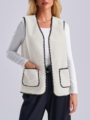LILLUSORY Women's Lightweight Fleece Vest Jacket