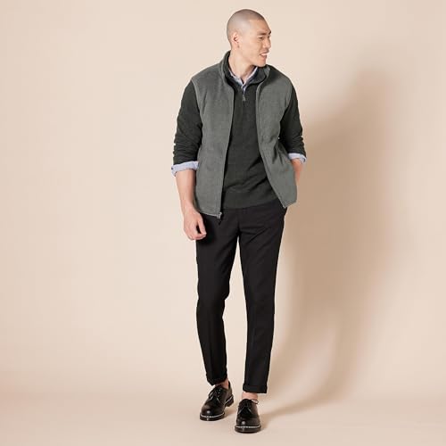 Men's Full-Zip Polar Fleece Vest - Charcoal