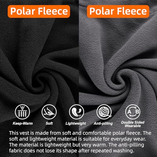 Women's Reversible Fleece Vest with Zipper Pockets