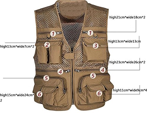 Flygo Men's Summer Outdoor Utility Fishing Vest