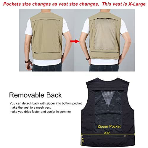 Flygo Men's Outdoor Cargo Vest with Pockets