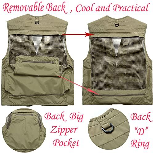 Flygo Men's Lightweight Outdoor Fishing Cargo Vest