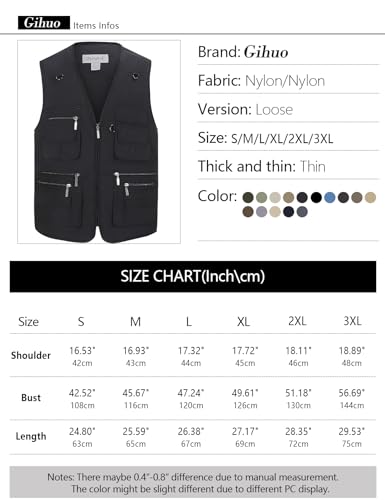 Gihuo Men's Utility Fishing and Safari Vest