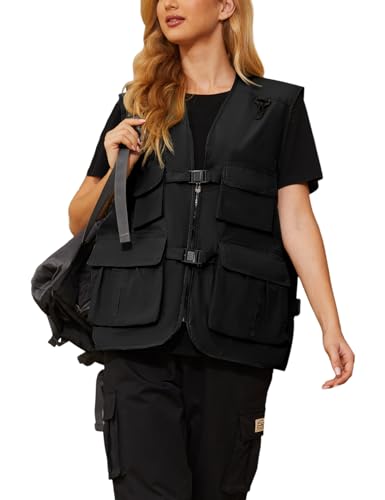 Women's Multi-Pocket Outdoor Fishing Vest - Black