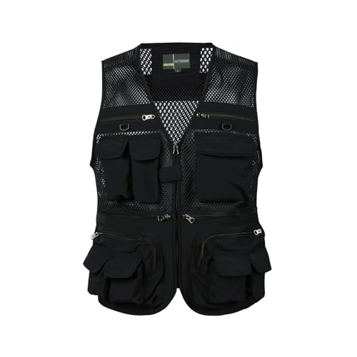 Men's Black Utility Vest for Outdoor Activities