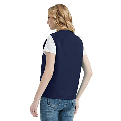 Unisex Button-Up Work Vest - Navy Blue