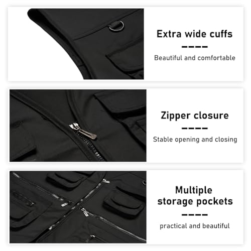 TOLOER Men's Waterproof Fishing Vest with Pockets