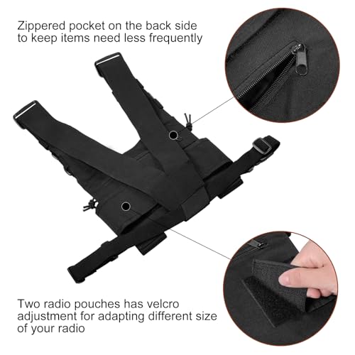 Radio Chest Harness Pouch Vest for Walkie Talkies