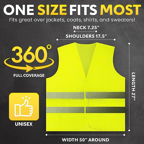 PeerBasics 10 Pack High Visibility Safety Vests