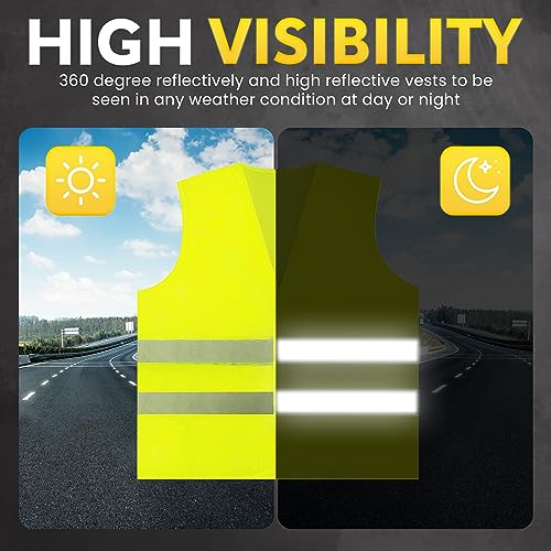 PeerBasics 10 Pack High Visibility Safety Vests