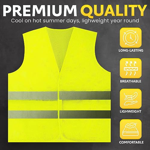 PeerBasics 10 Pack High Visibility Safety Vests