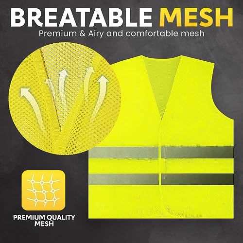 PeerBasics 10 Pack High Visibility Safety Vests