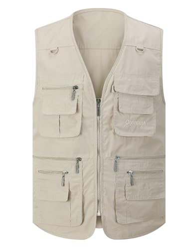 Yimoon Men's Multi-Pocket Fishing Safari Vest