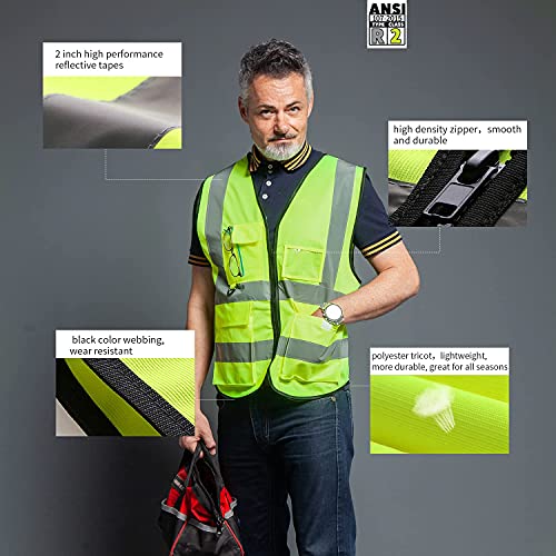 High Visibility Reflective Safety Vest with Pocket