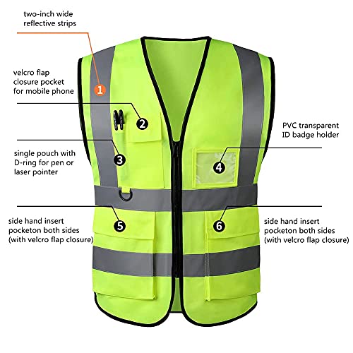High Visibility Reflective Safety Vest with Pocket