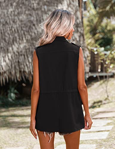 Beyove Women's Lightweight Utility Cargo Anorak Vest