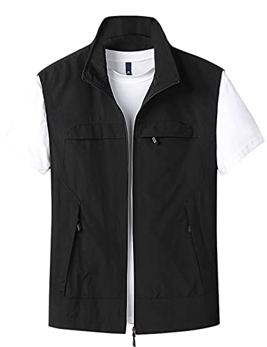Gihuo Men's Lightweight Travel Safari Vest – Black