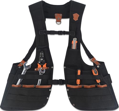 WELKINLAND Leather Tool Vest for Carpenters and Electricians