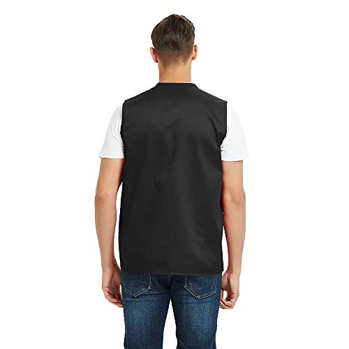 TopTie Black Multi-Pocket Volunteer Vest for Adults