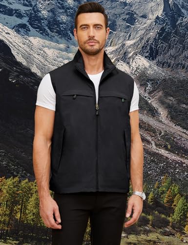 Gihuo Men's Lightweight Travel Safari Vest – Black