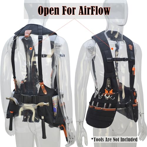 WELKINLAND Leather Tool Vest for Carpenters and Electricians