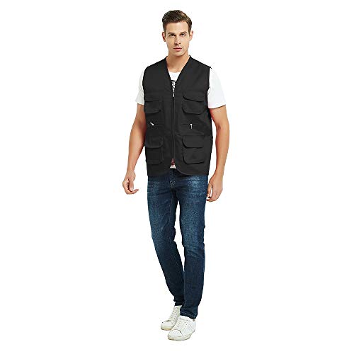 TopTie Black Multi-Pocket Volunteer Vest for Adults
