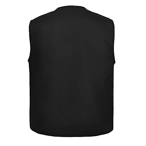 TopTie Black Multi-Pocket Volunteer Vest for Adults
