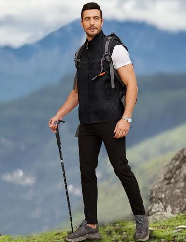 Gihuo Men's Lightweight Travel Safari Vest – Black