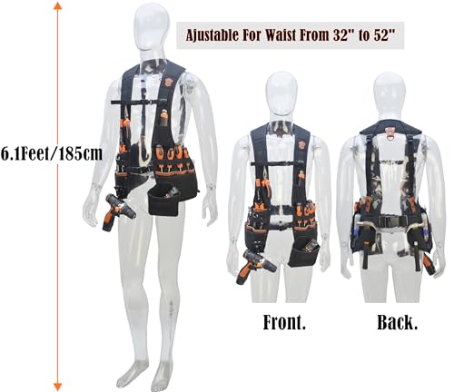 WELKINLAND Leather Tool Vest for Carpenters and Electricians