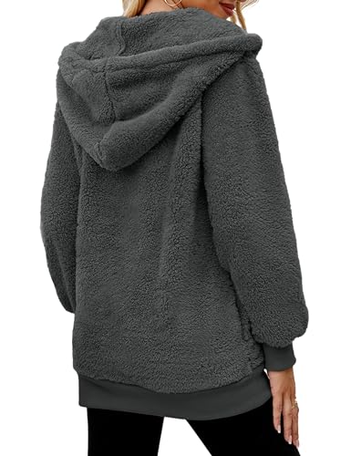 Oversized Sherpa Pullover Hoodie with Pockets