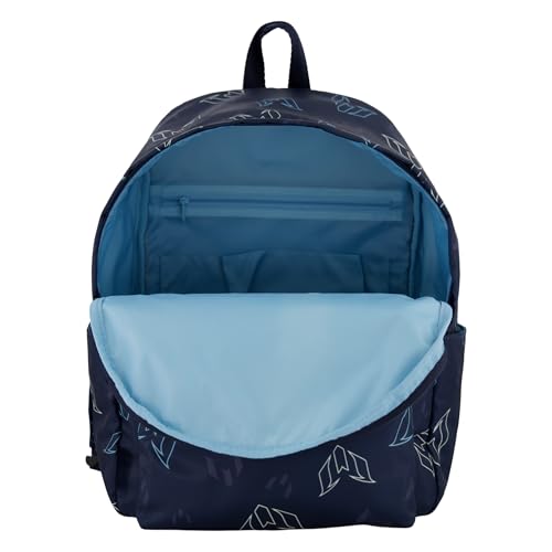 Messi Lifestyle Backpack for Boys & Girls, Bookbag with Pockets & Adjustable Straps, Blue Multi, One Size