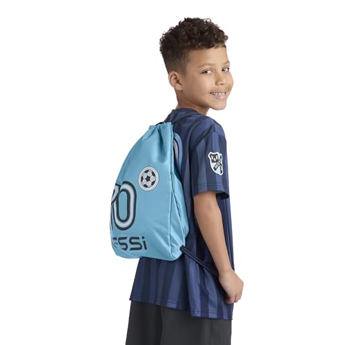 Messi Lifestyle Drawstring Bag for Boys & Girls, Side Pocket & Comfortable Straps, Argentina Blue, One Size