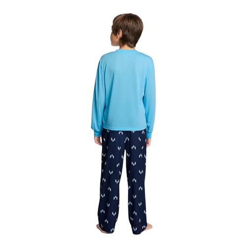 Messi Boys' Lifestyle Long Sleeve 2-Piece, Set with Comfortable Top & Sweatpants, Air Blue, Large
