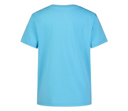 Messi Boys' Lifestyle Short Sleeve T-Shirt, Standard Fit Logo Tee, Cotton Blend Fabric, AIR Blue