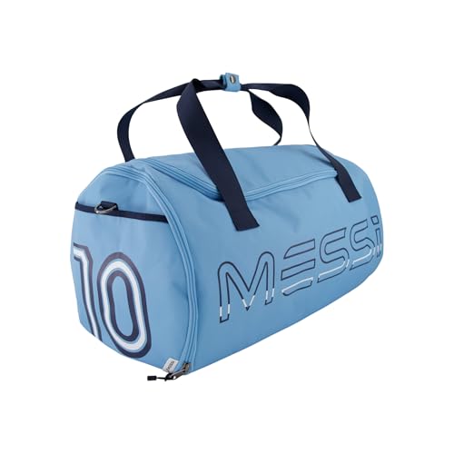 Messi Lifestyle Duffel Bag for Boys & Girls, Side Pockets & Adjustable Strap, Durable, Argentina Blue, One Size